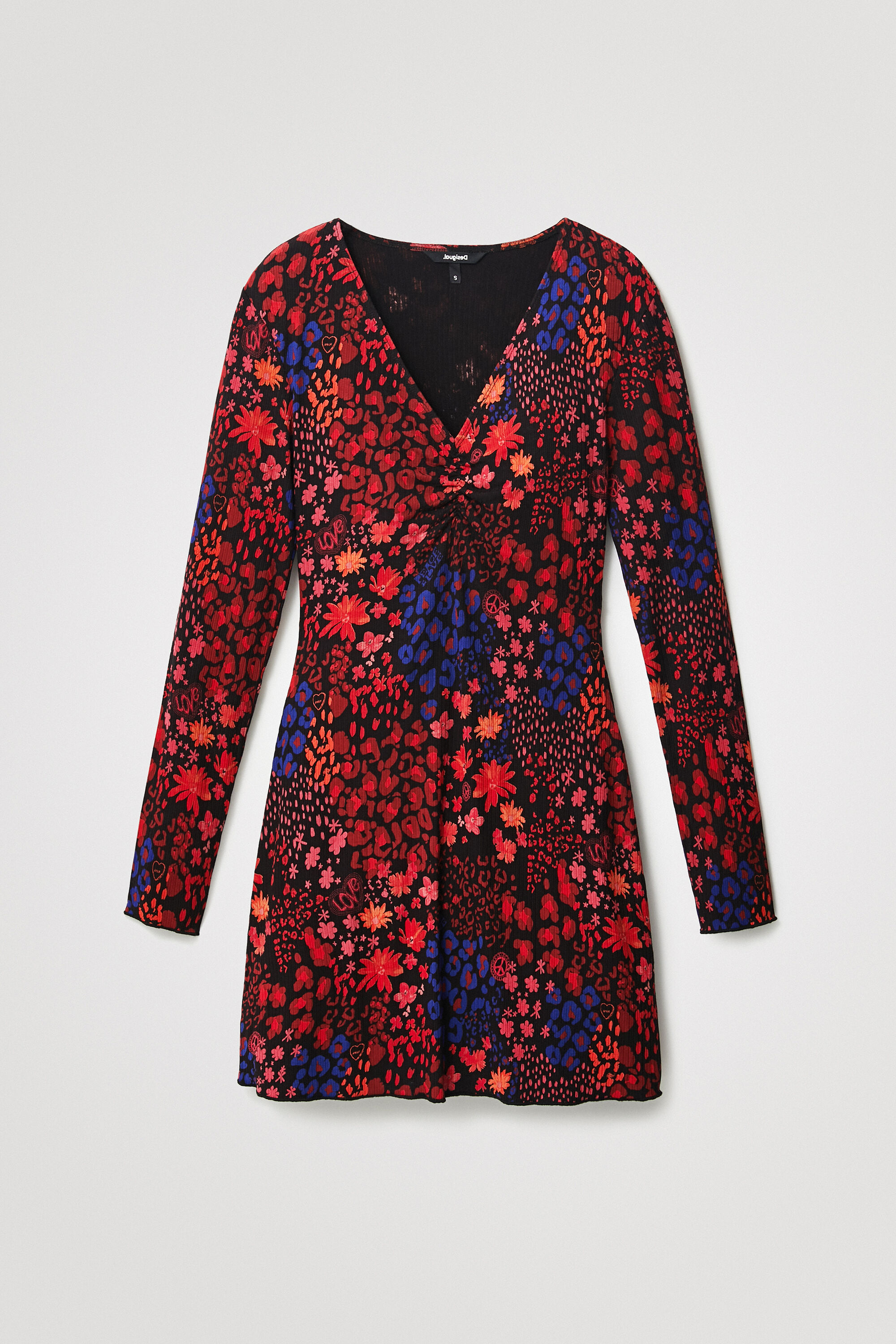 Robe courte ajustée avec fleurs