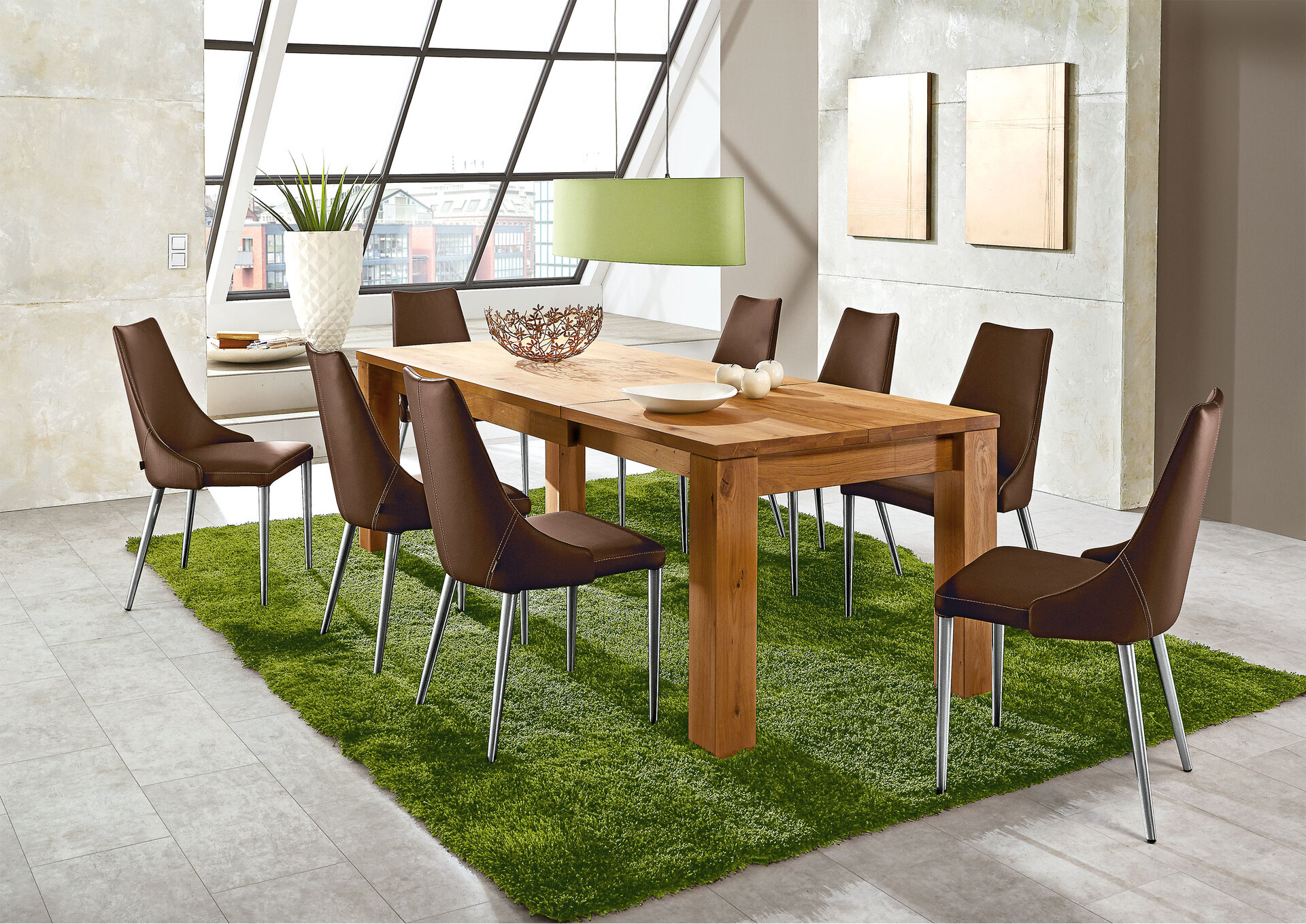 Esstisch 160-230 x 90 cm Wildeiche massiv geölt