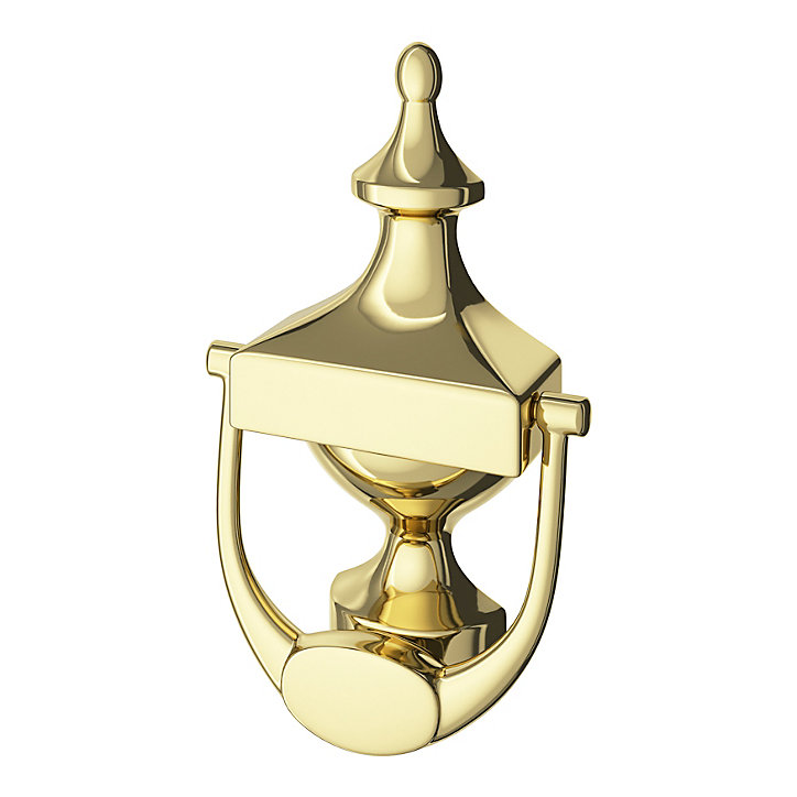 Heurtoir de porte extérieur GoodHome Tudy effet laiton doré H.180 mm x l.97 mm