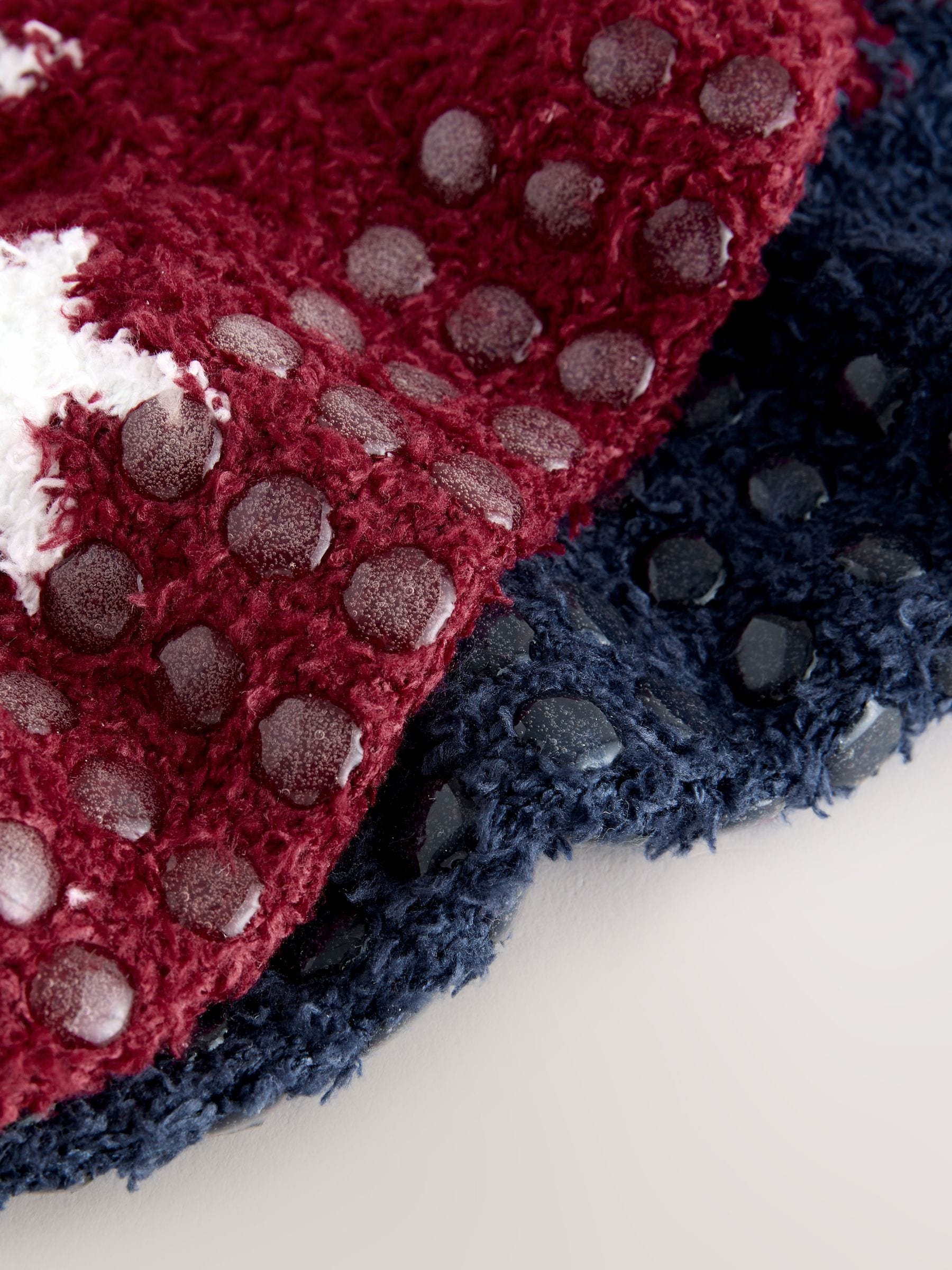 Rood/marineblauw met sterrenprint - 2 paar knusse sokken