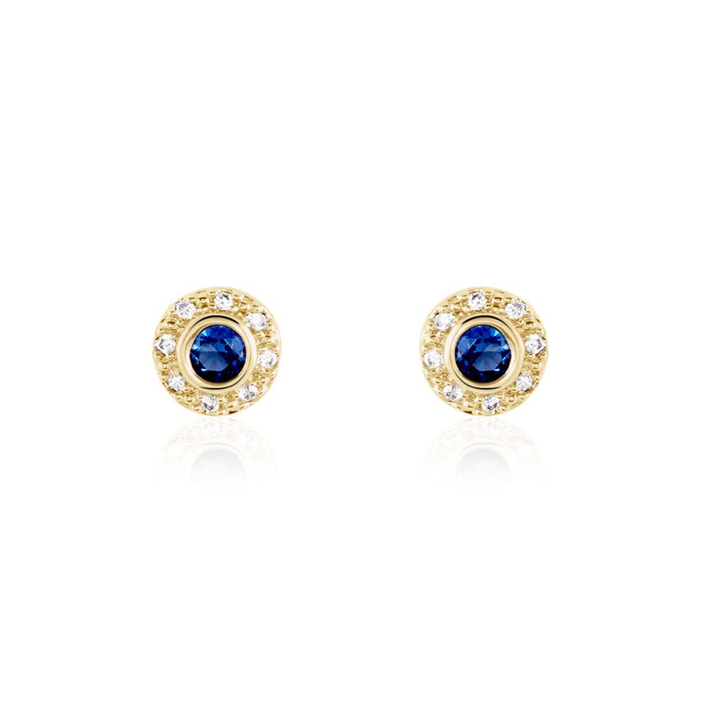 Boucles D'oreilles Puces Plaqué Or Eugenie Pierre Synthétique