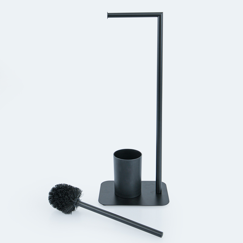 Dérouleur papier et porte brosse WC noir