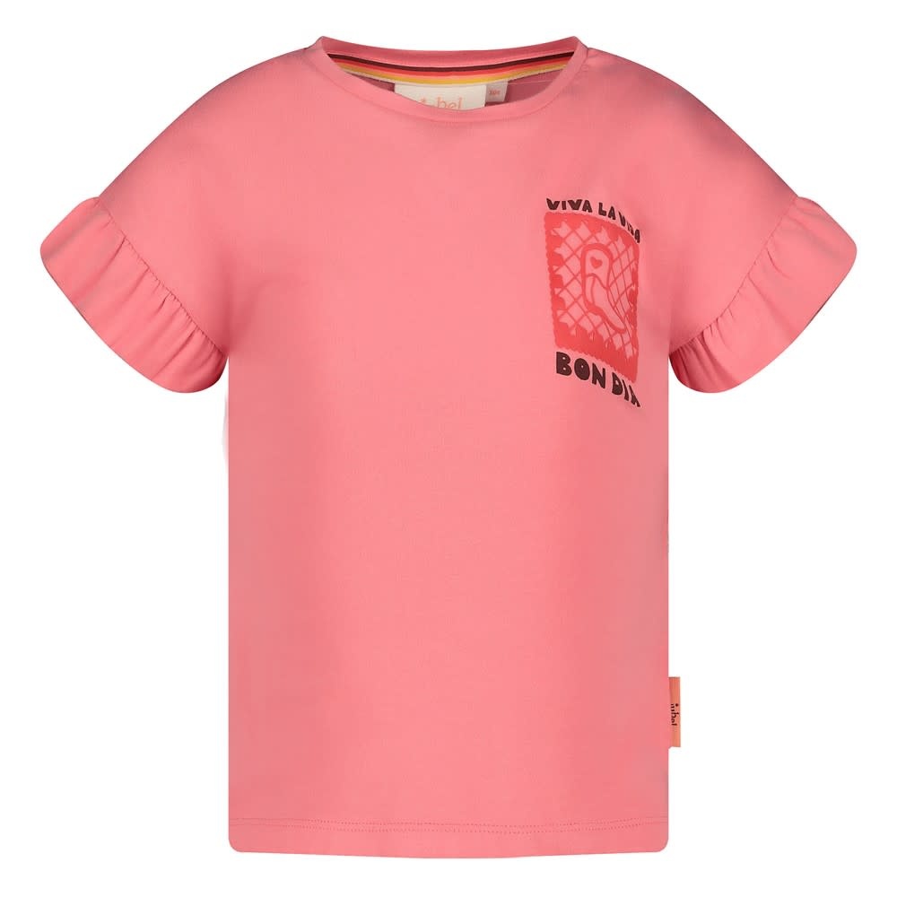 Jubel Jubel t-shirt met backprint - Salsa Sunset roze