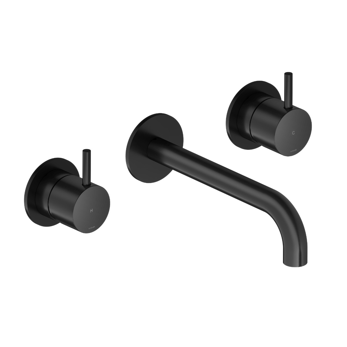 Hotbath Cobber 3-gats inbouw wastafelkraan 18cm geborsteld zwart PVD