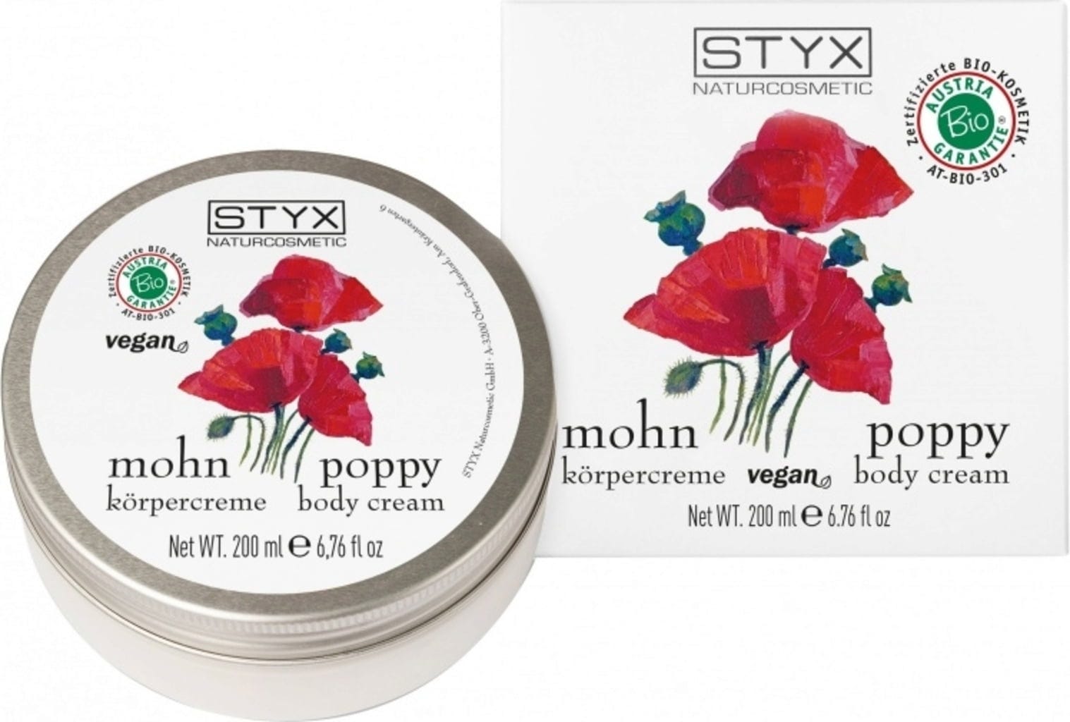 STYX  Mohn Körpercreme Bio, 200 ml