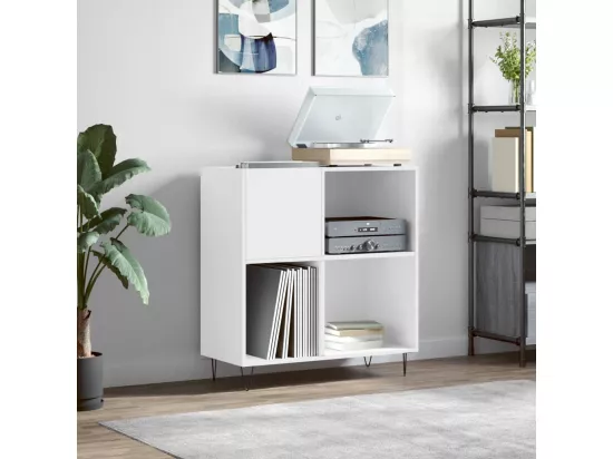 Armoire à disques blanc 84,5x38x89 cm bois d'ingénierie