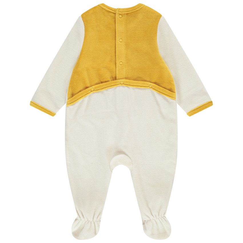 Dors-bien en velours ottoman broderies Mickey Disney pour bébé garçon - Blanc