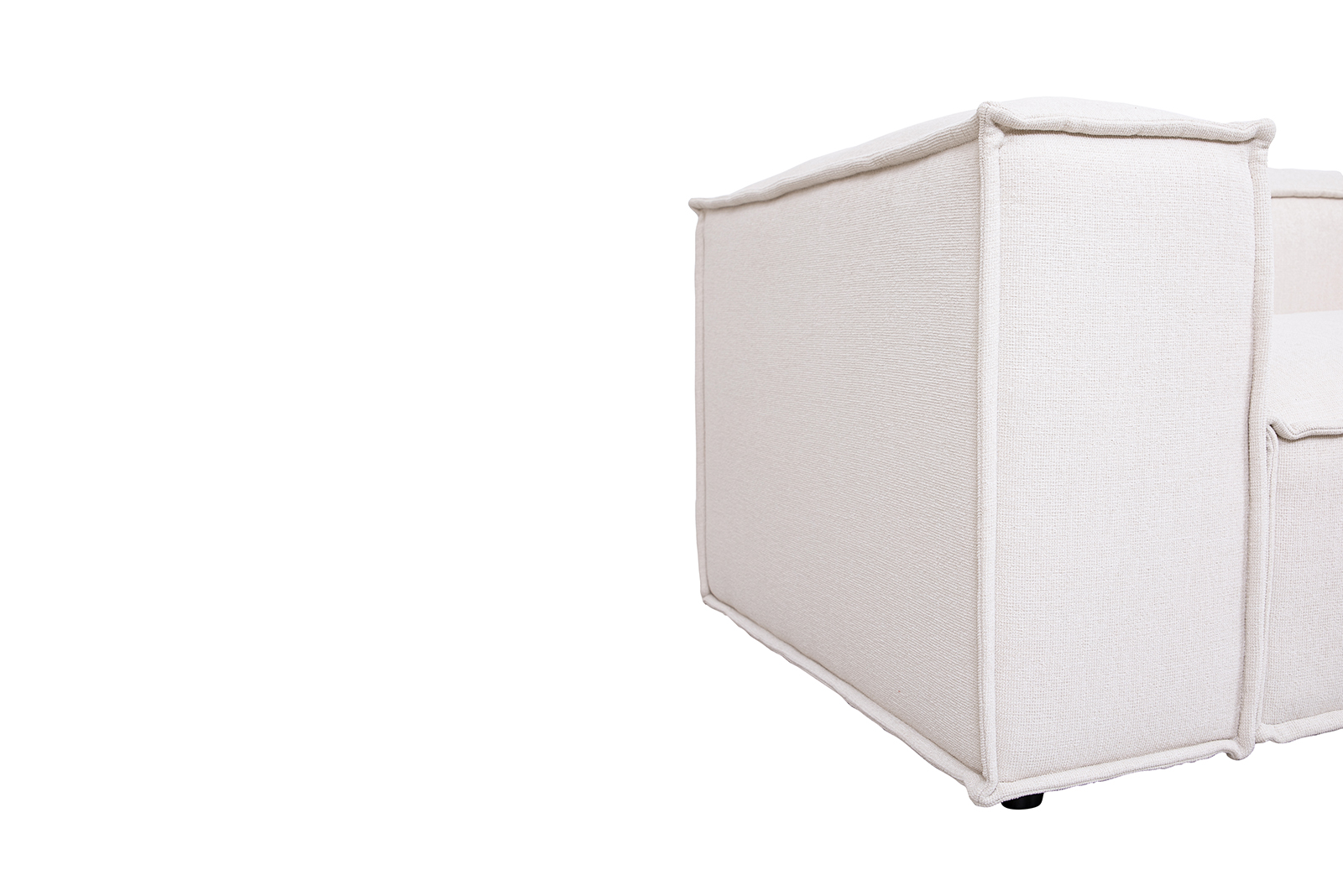 Box 3-seter Tekstil Jenny R1R1 Offwhite med sorte ben