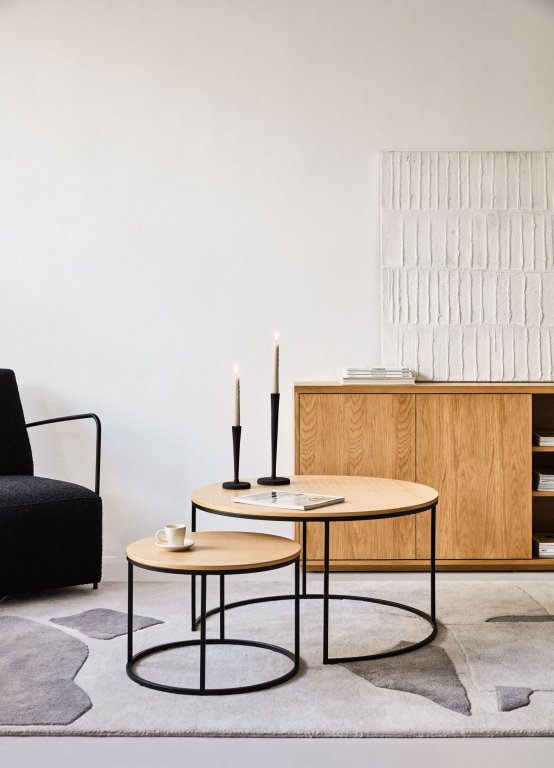 Kave Home Yoana bijzettafel set van 2 eiken