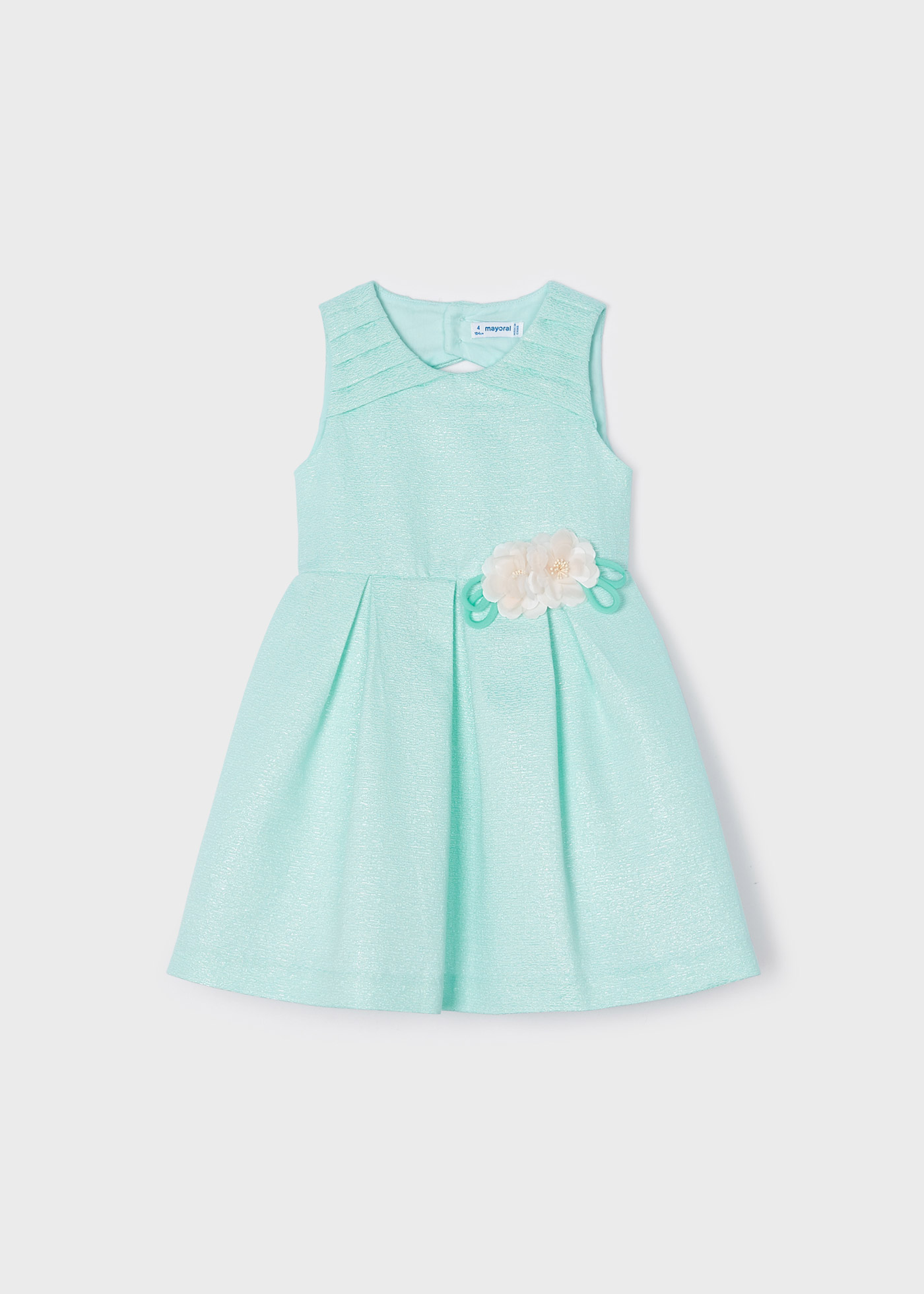 Vestido com aplique floral para menina