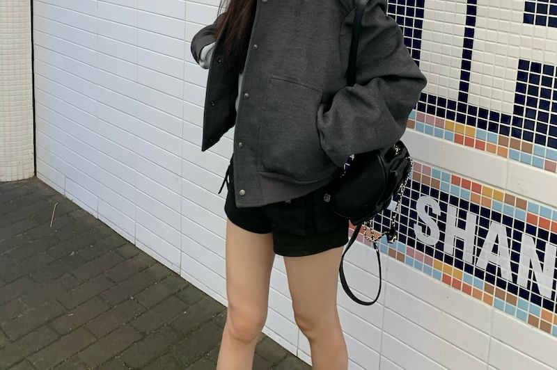 Miss Kekeli - Effen enkelrijs honkbaljack / hoodie met rits