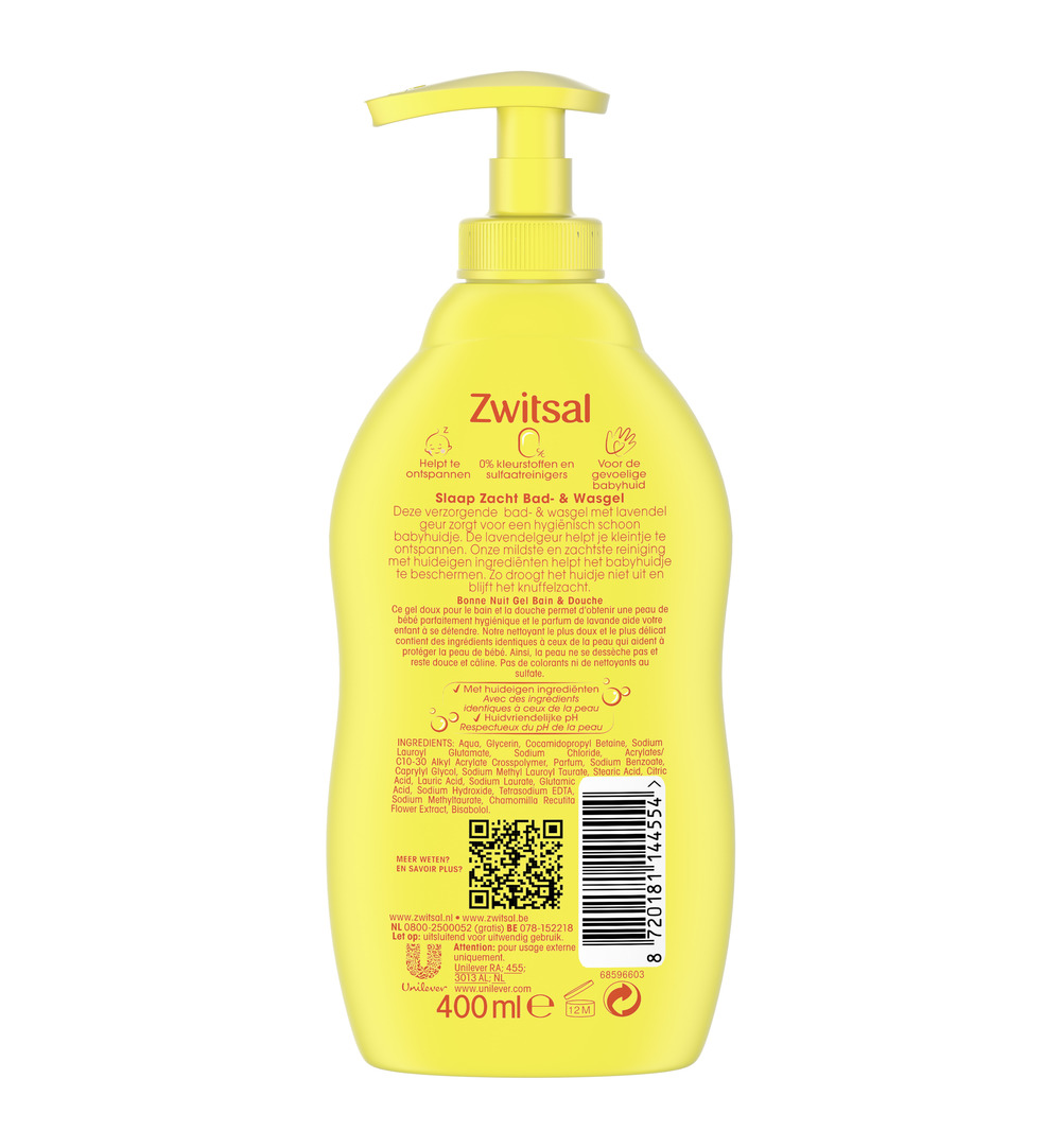 Zwitsal Bad/wasgel lavendel (400 ml)