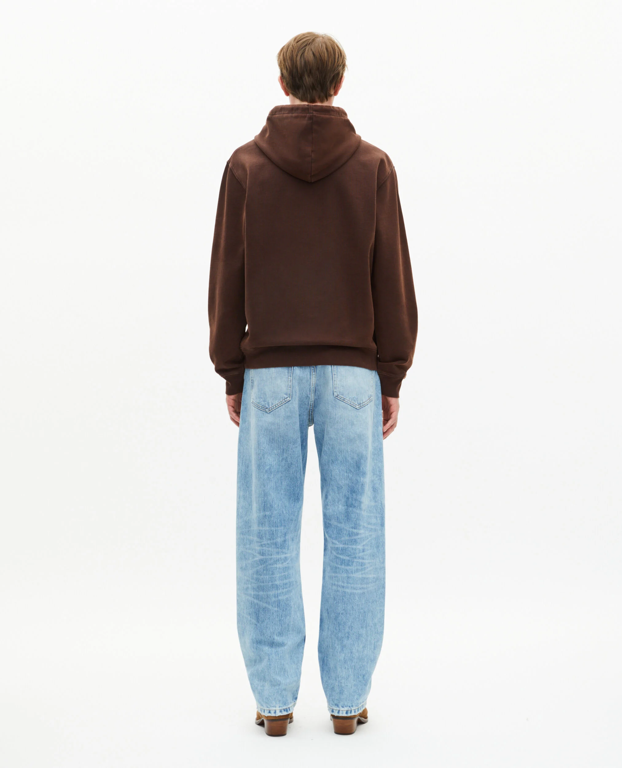 Sweatshirt à capuche avec broderie marron