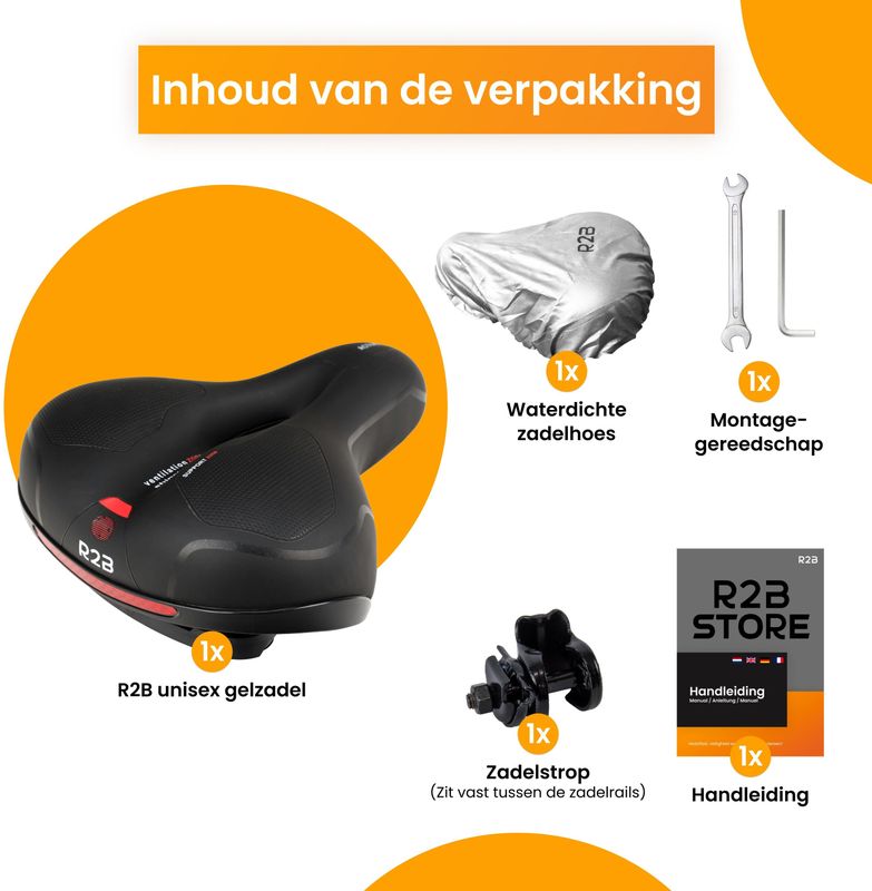 R2B Inc. Zadelhoes - Waterdicht - Fietszadel - Zwart