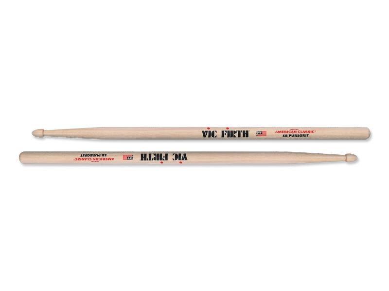 Vic Firth Drumsticks 5BPG – 1 Paar American Classic 5B PureGrit – kein Finish, abrasive Holzstruktur
