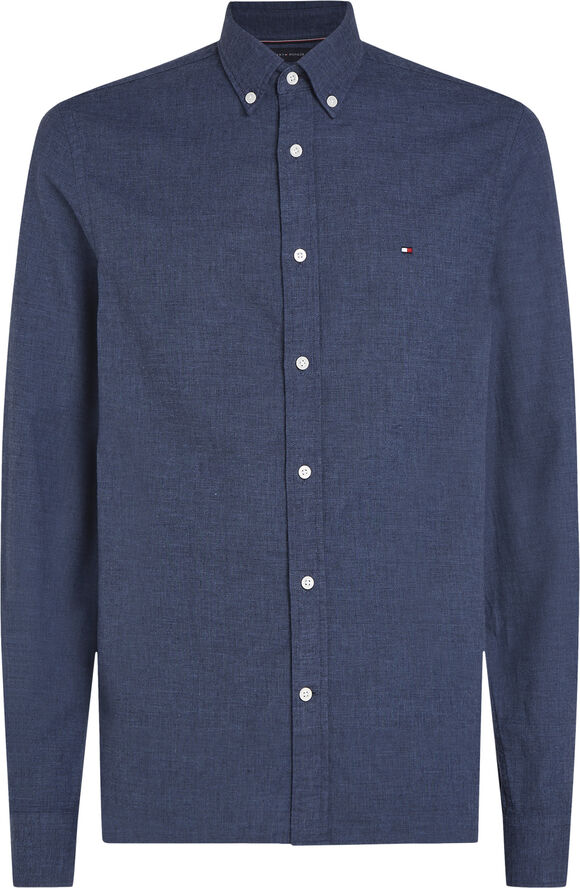 Tommy Hilfiger BRUSHED LINEN SOLID SF SHIRT Night sky