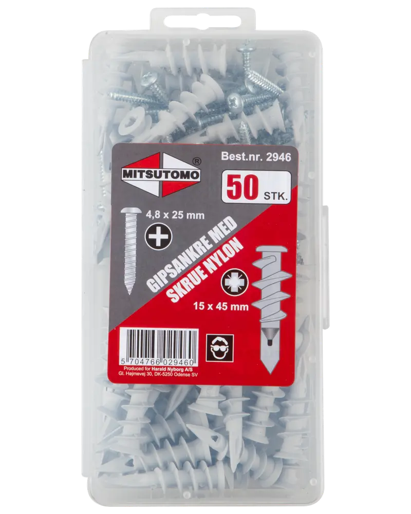 Mitsutomo Gipsankre med skrue 50-pak
