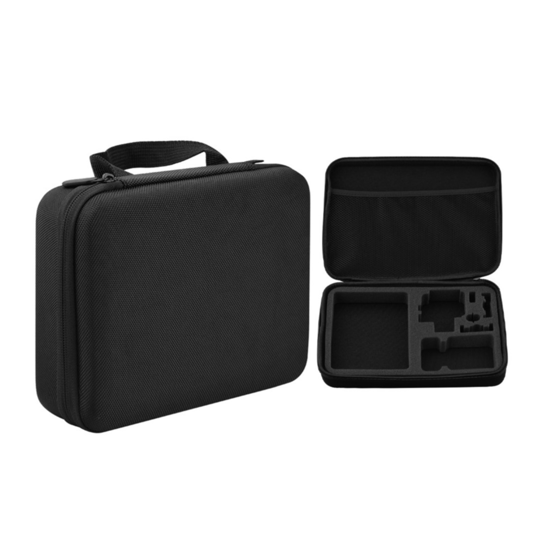 (33x22cm) XXL GoPro Hero Foto Kamera Schutztasche Stossfeste Hartschale mit Reissverschluss   Schaumstoffeinlage - Schwarz