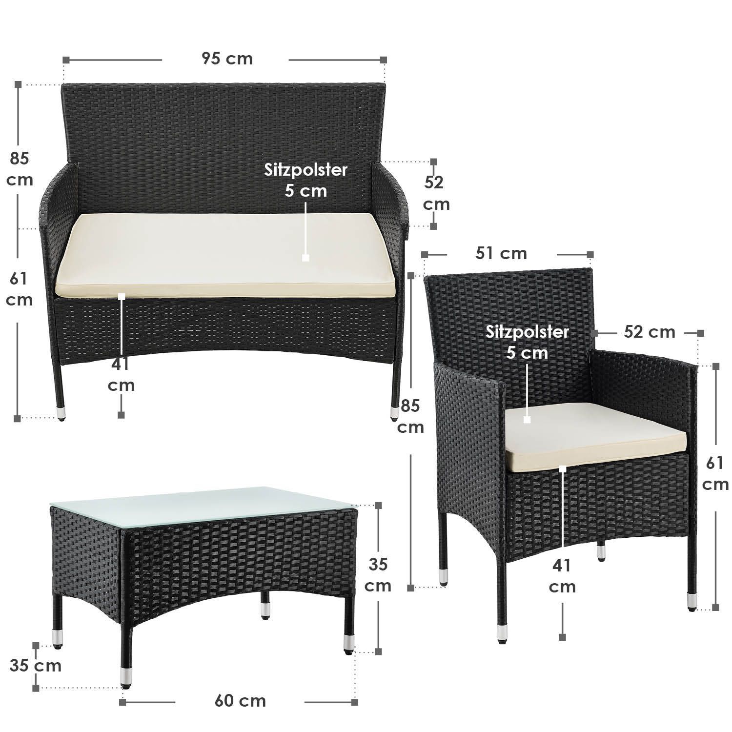 Fort Myers Polyrotan Loungeset