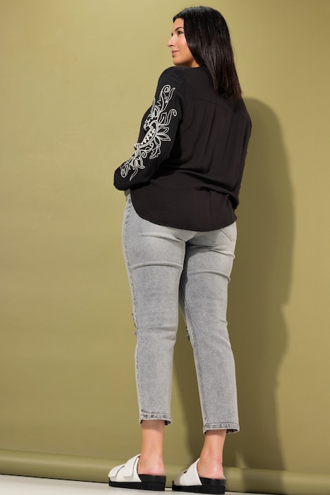 Mom-Jeans, Wide Legs, 5-Pocket, destroyed