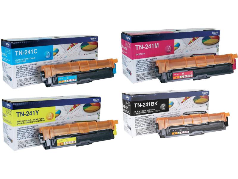 Brother Tonerset TN-241 Black/Cyan/Magenta/Yellow Toner, Black, Cyan, Magenta, Yellow