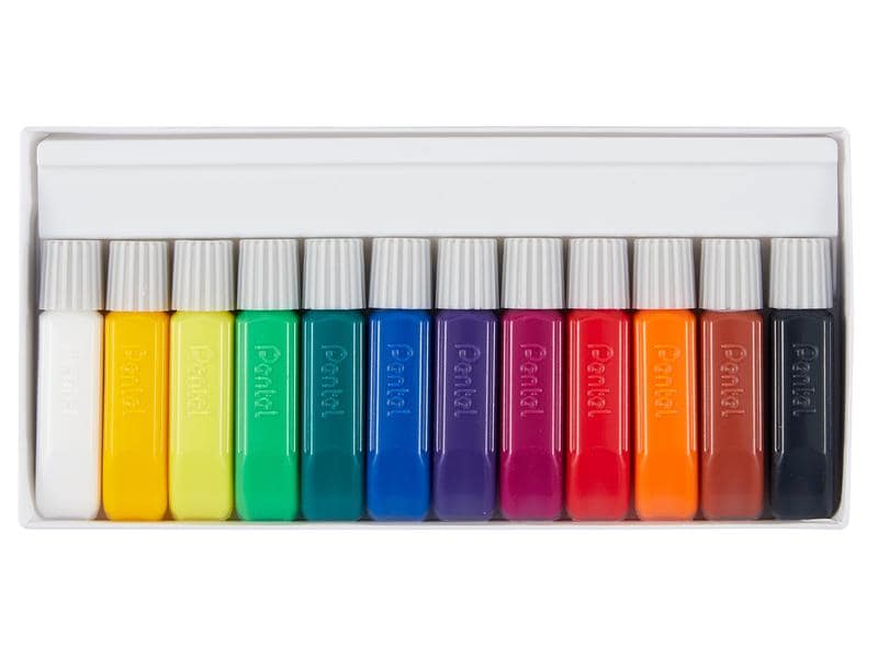 pentel Textilfarbe 12-Farben Set Stoffmalfarben