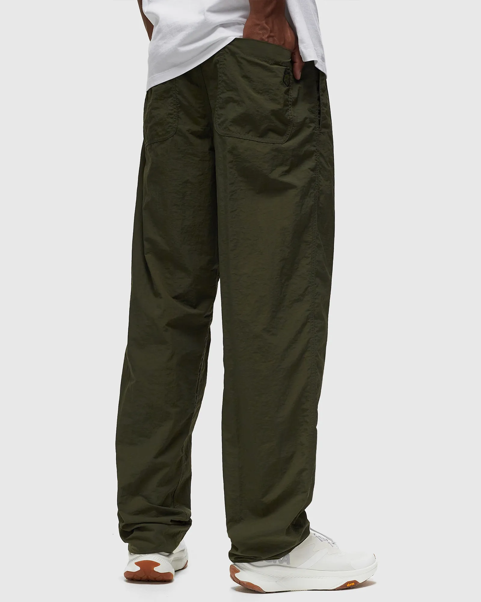 Maison Kitsune CASUAL STRAIGHT LEG PANTS IN CRISPY NYLON WITH TON