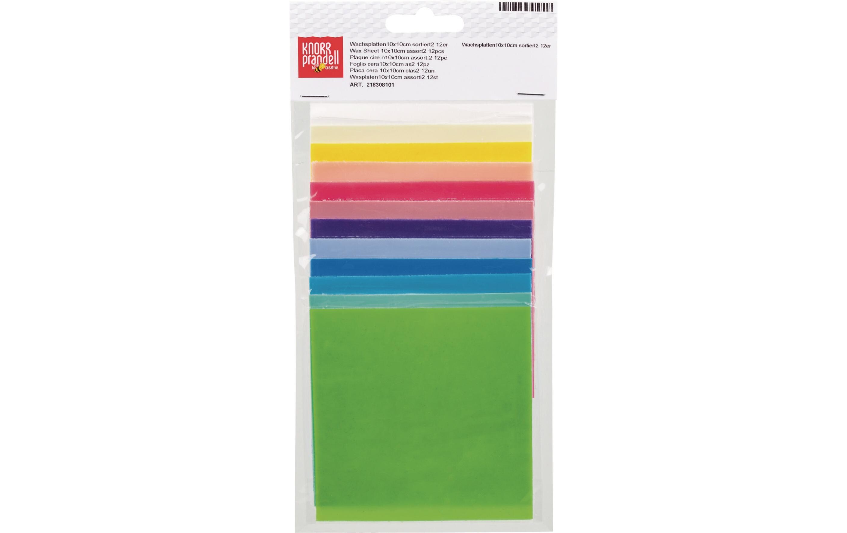 Verzierwachs Trend 100 x 100 x 0.5 mm MehrfarbigWachsplatten, 12 Stück
