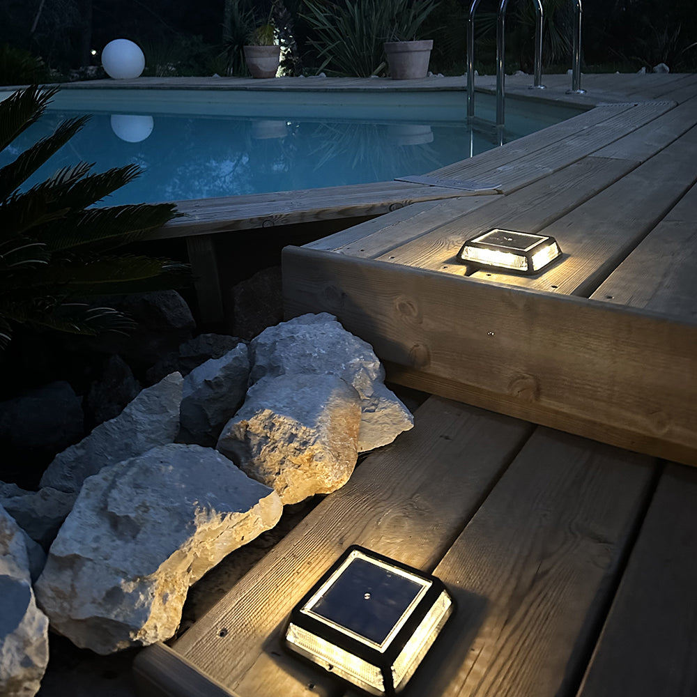 Lot de 8 balise solaires 8x quadry noir plastique d12cm