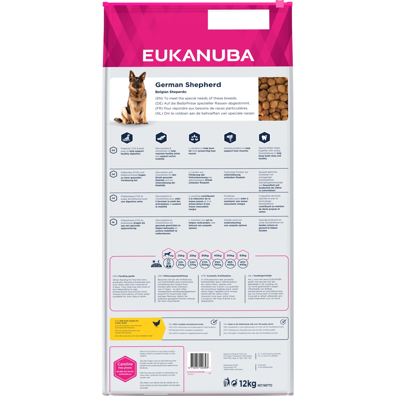 EUKANUBA Trockenfutter für Hunde, rassespezifisch Deutscher Schäferhund Erwachsener 12 kg