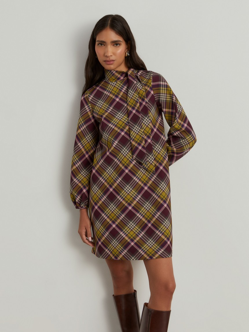 Vestido tartan manga comprida