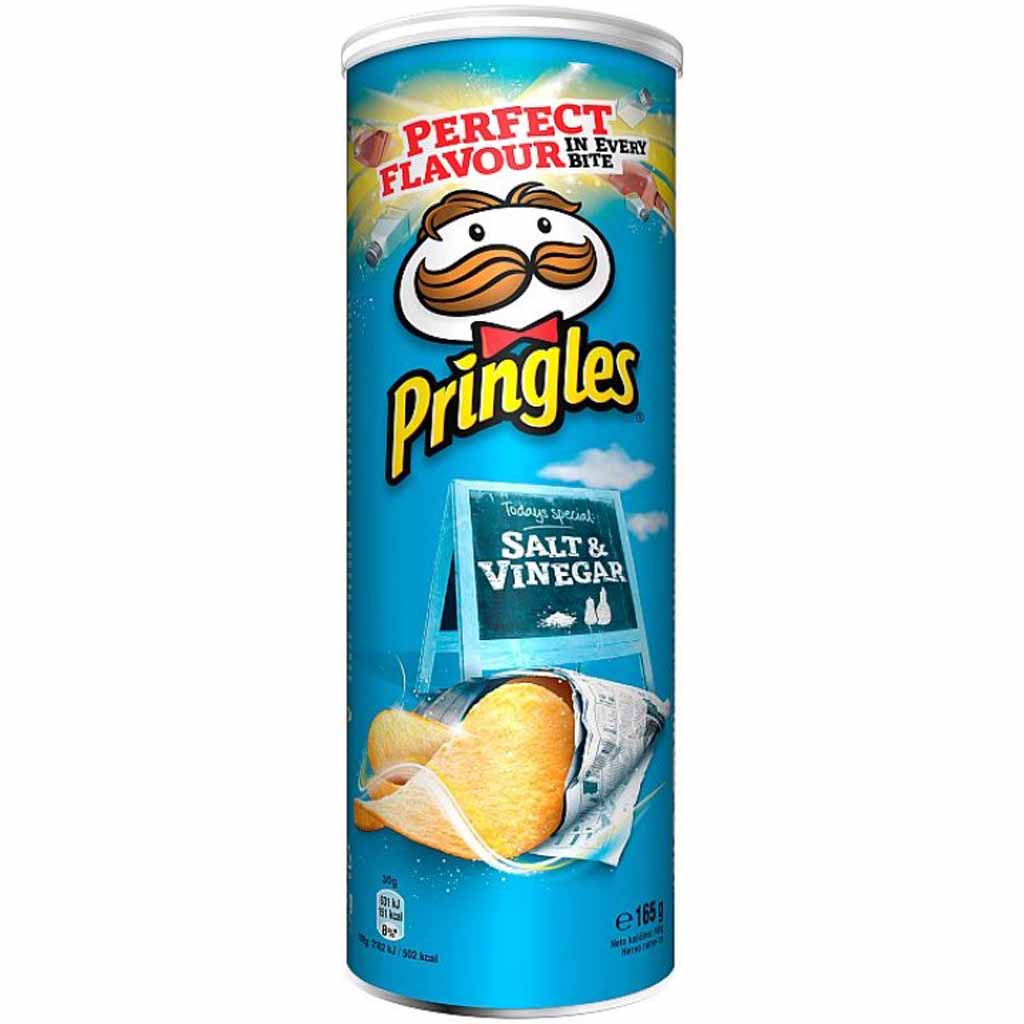 Pringles Salt & Vinegar 165g MHD:30.1.25