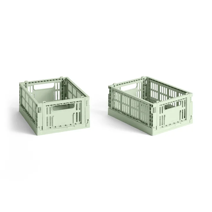 HAY - Colour Crate Korb Mini, 17 x 13 cm, mint, recycled (2er-Set)