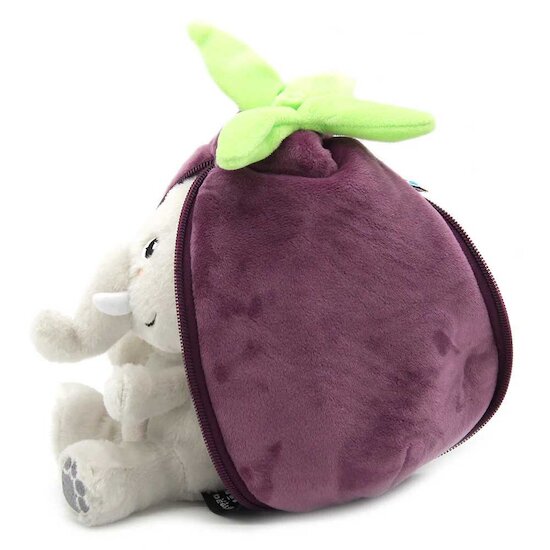Flipetz Peluche 2 en 1 - Elephant & Aubergine   de               Les Déglingos