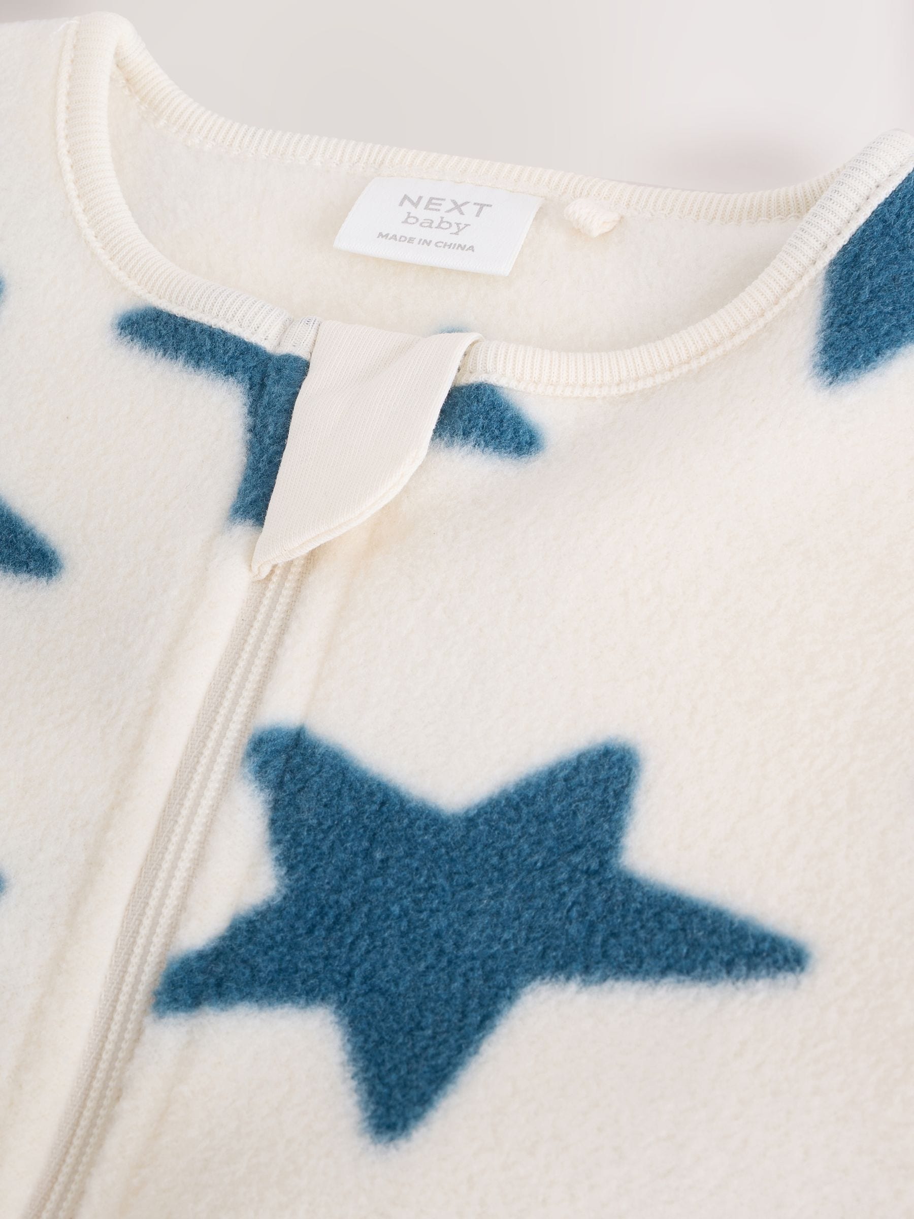 Blauw - Set van 4 baby-onesies van microfleece met tweewegrits