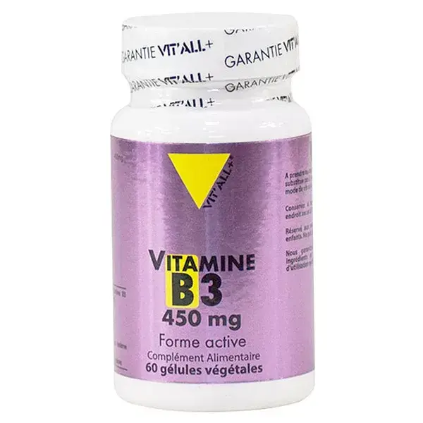 Vit'all+ Vitamina B3 450mg 60 cápsulas vegetais