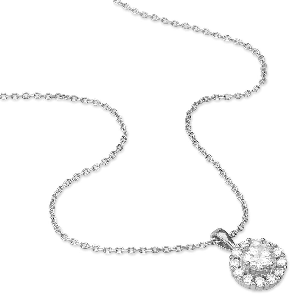 Collier Princess Argent Blanc Oxyde De Zirconium