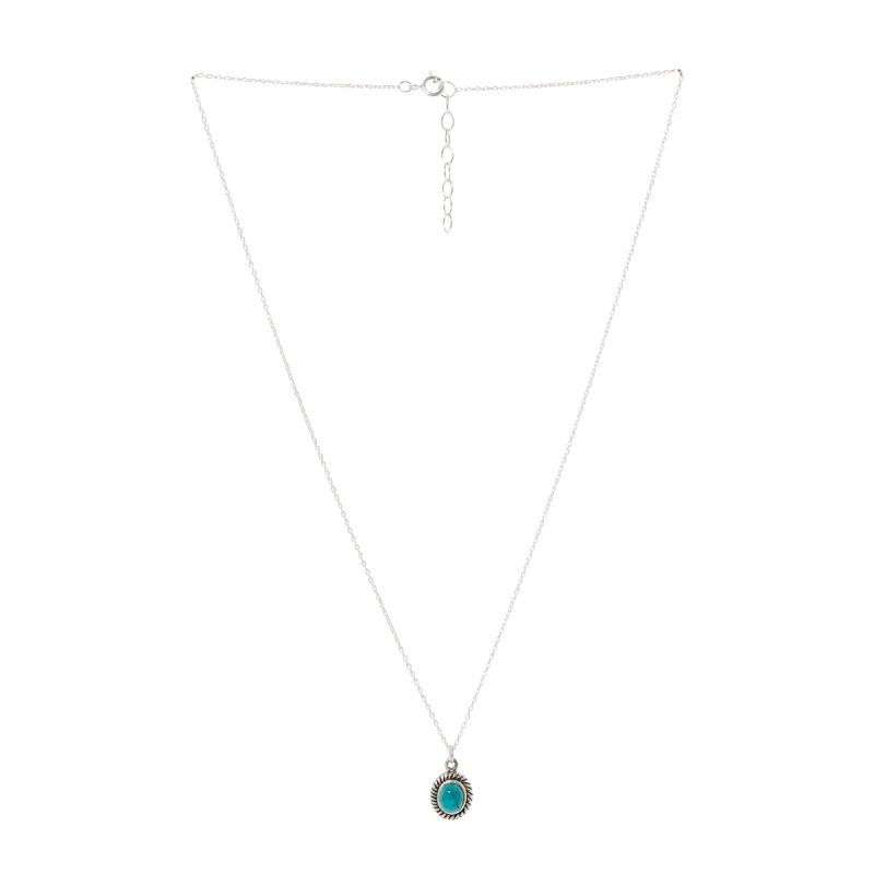 Collier argent massif et pierre naturelle