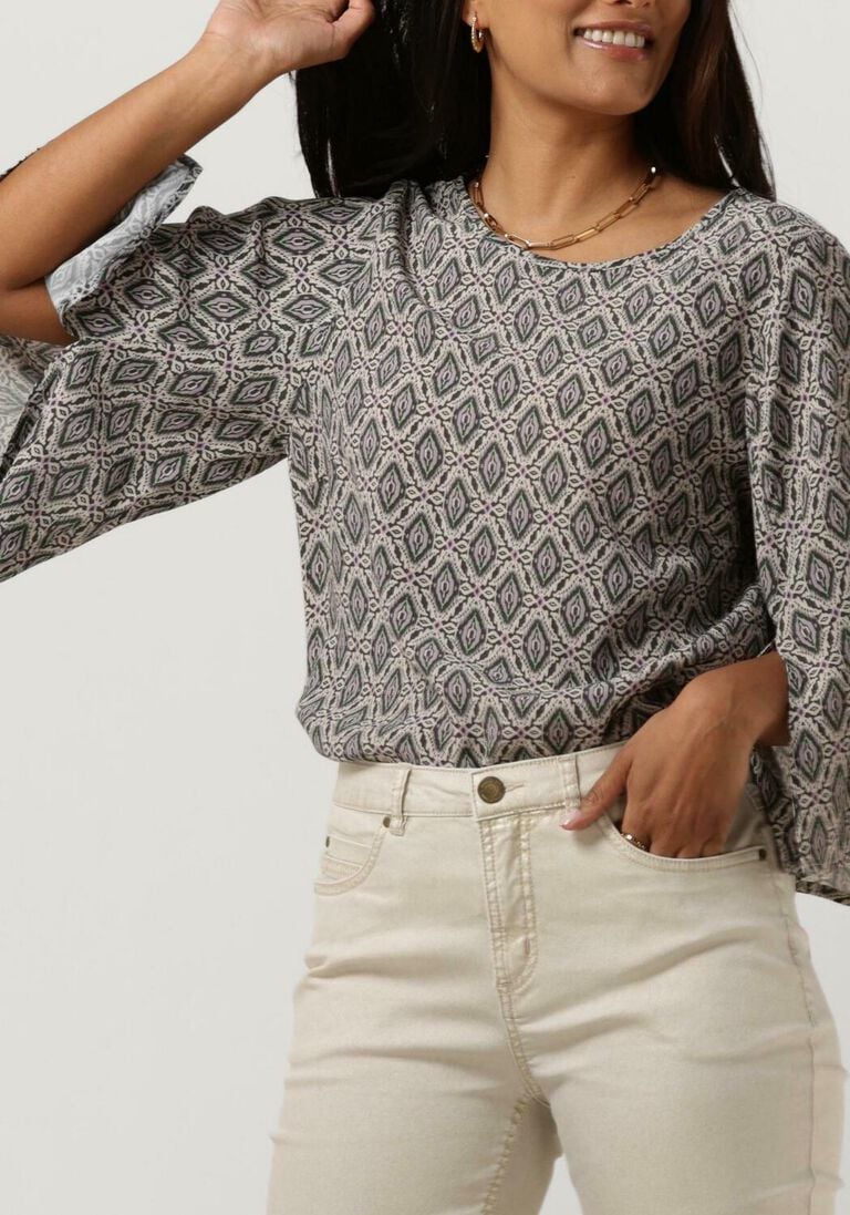 SUMMUM multi summum top top flare sleeves ikat viscose