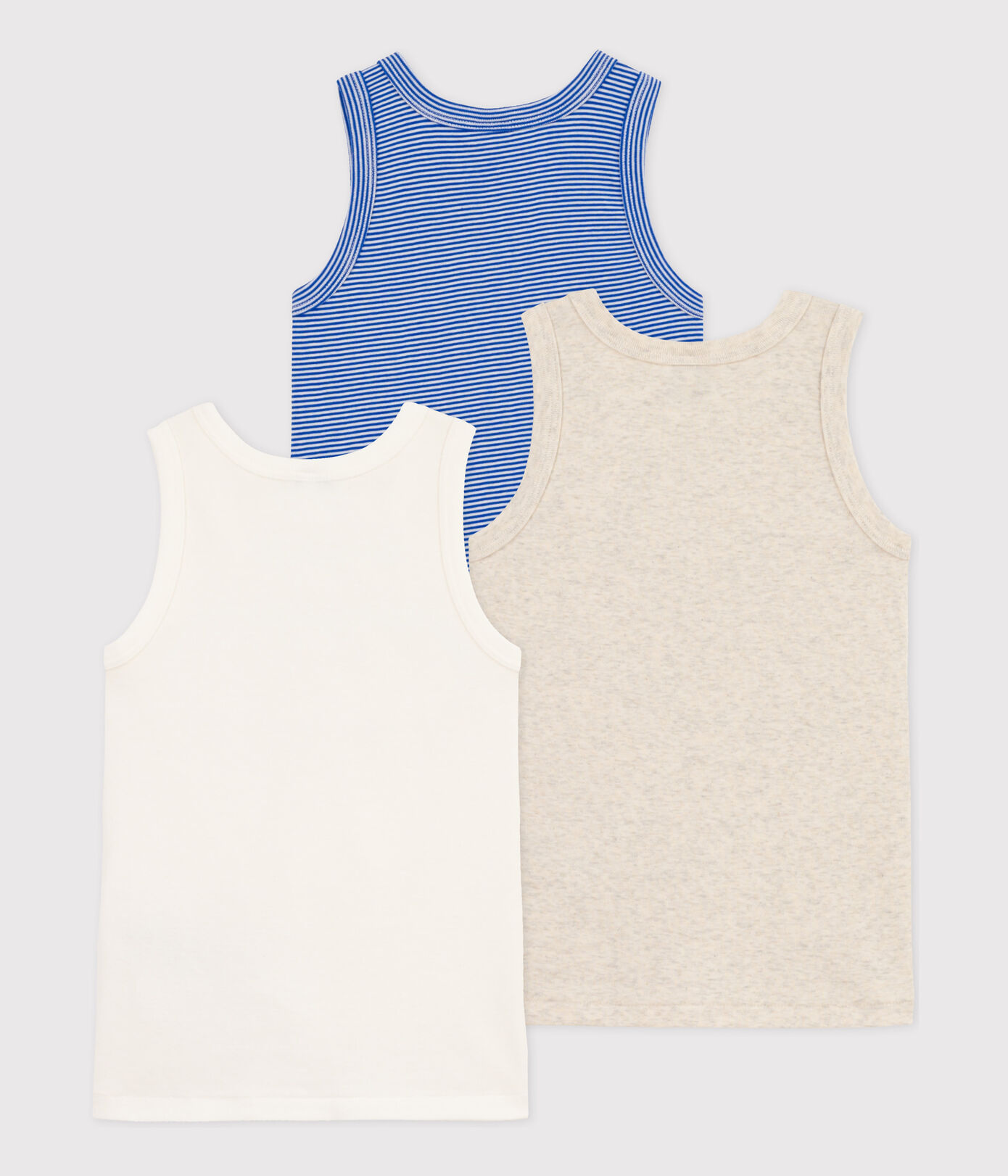 Lot de 3 débardeurs Petit Bateau en coton petit garçon