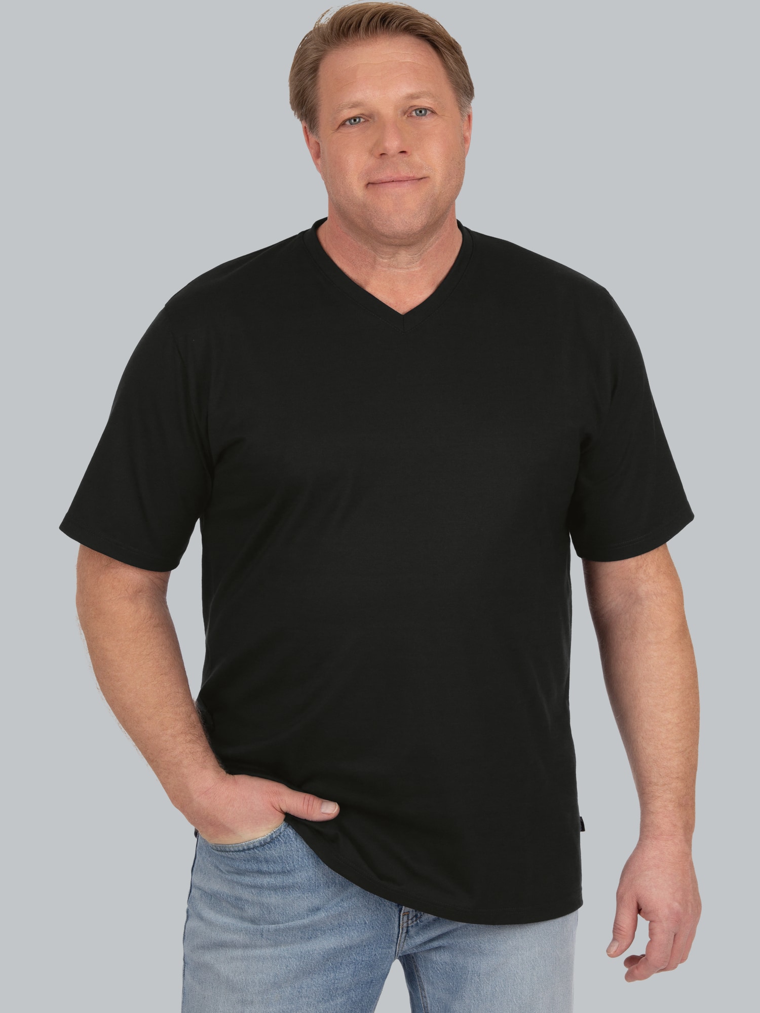 V-Shirt DELUXE Baumwolle Schwarz