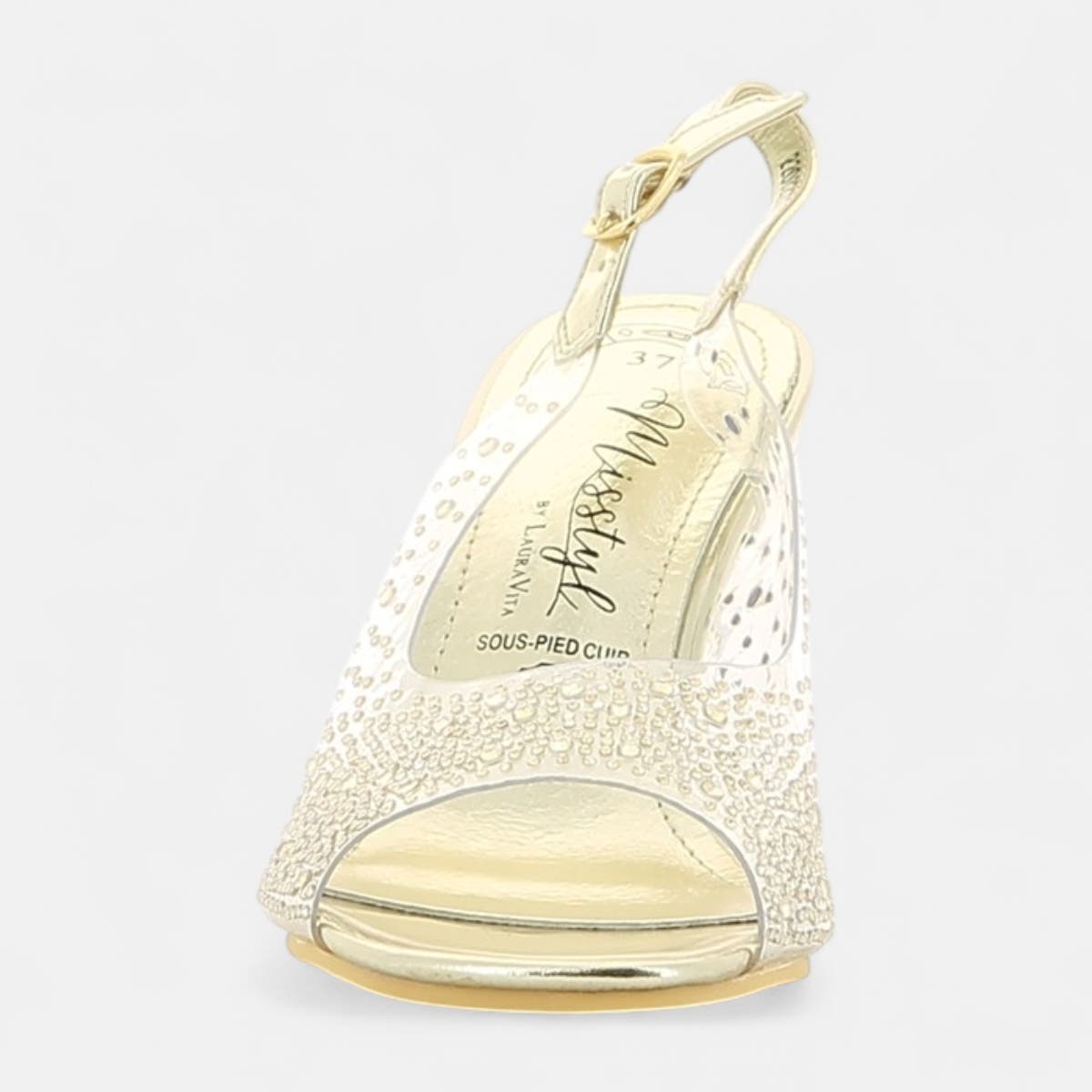 Nu-pieds à talon Femme or