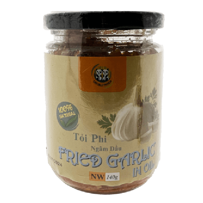 Double Panda Gefrituurde Knoflook in Olie 140g