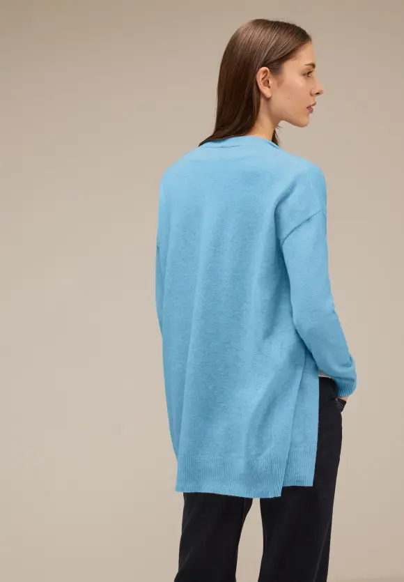 Offener Strickcardigan - light aquamarine blue mel.
