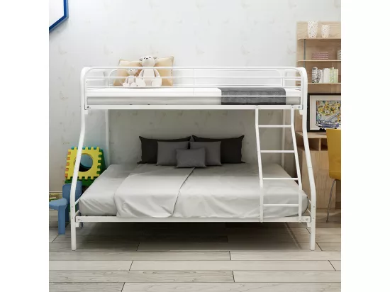 Lit double pour adulte Cadre de lit - superposé Gris Métal 140x200 cm/90x200 cm