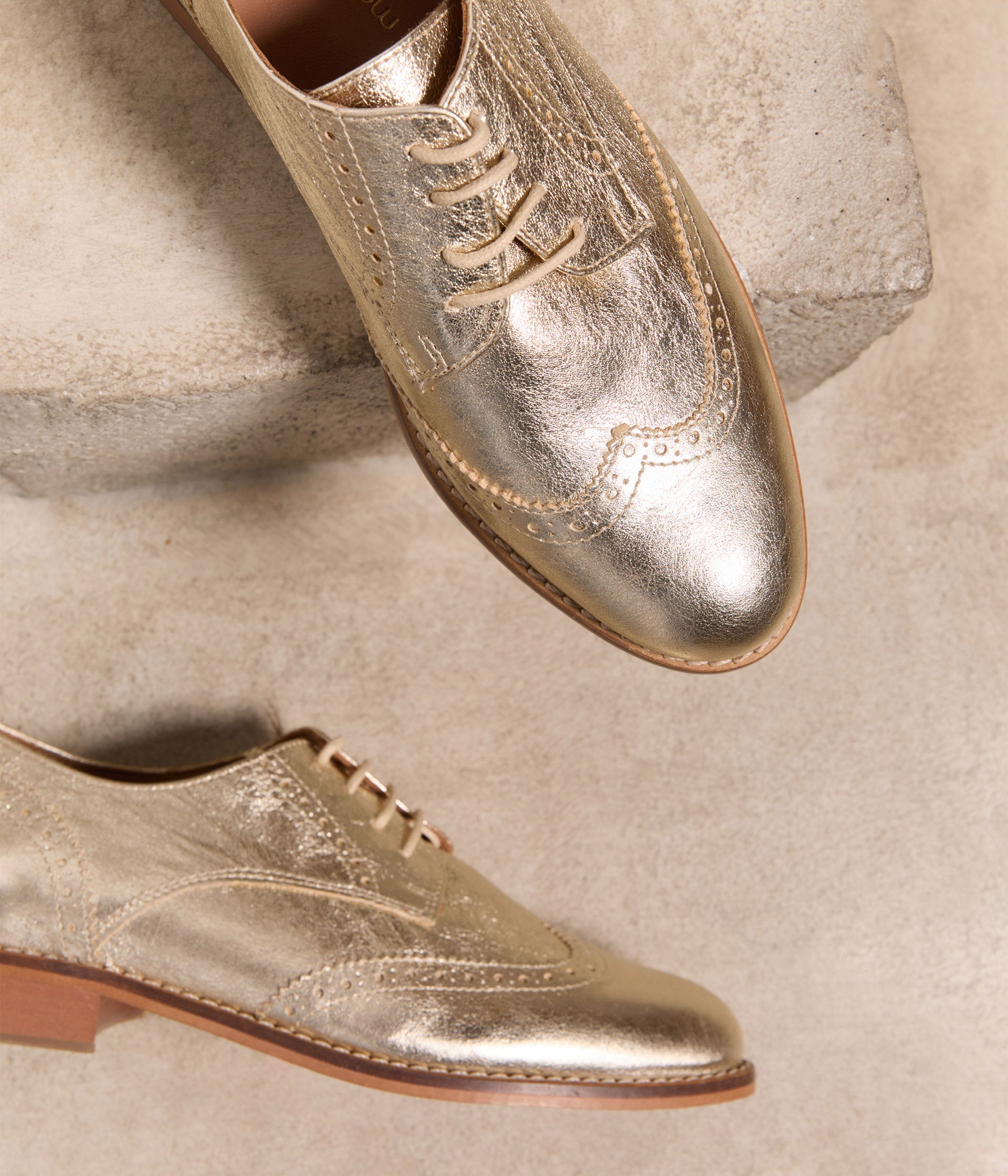 Derbies cuir doré Florence