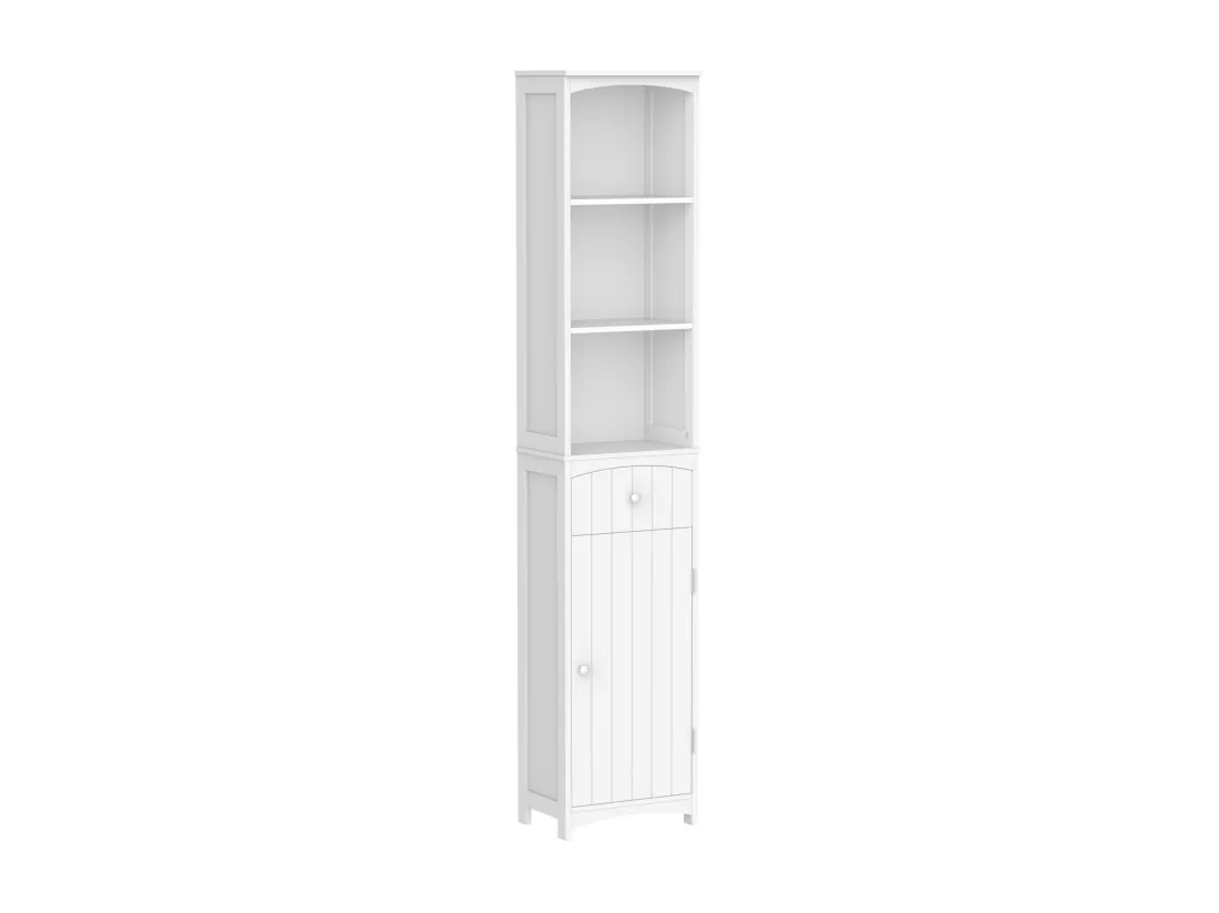 Meuble colonne de salle de bain moderne 34L x 24l x 170H cm blanc
