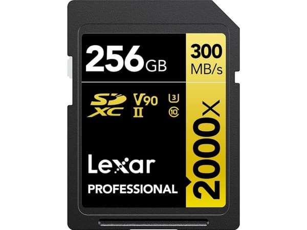 Lexar Professional 2000x SDXC 256 GB klasse 10 UHS-II/U3 V90-kort (LSD2000256G-BNNNG)