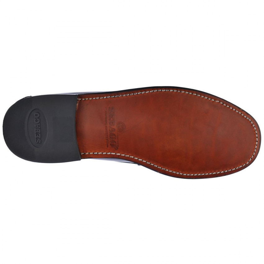 CLASSIC DAN Black White MOCASSIN-Mocassin pour femme en cuir brossé