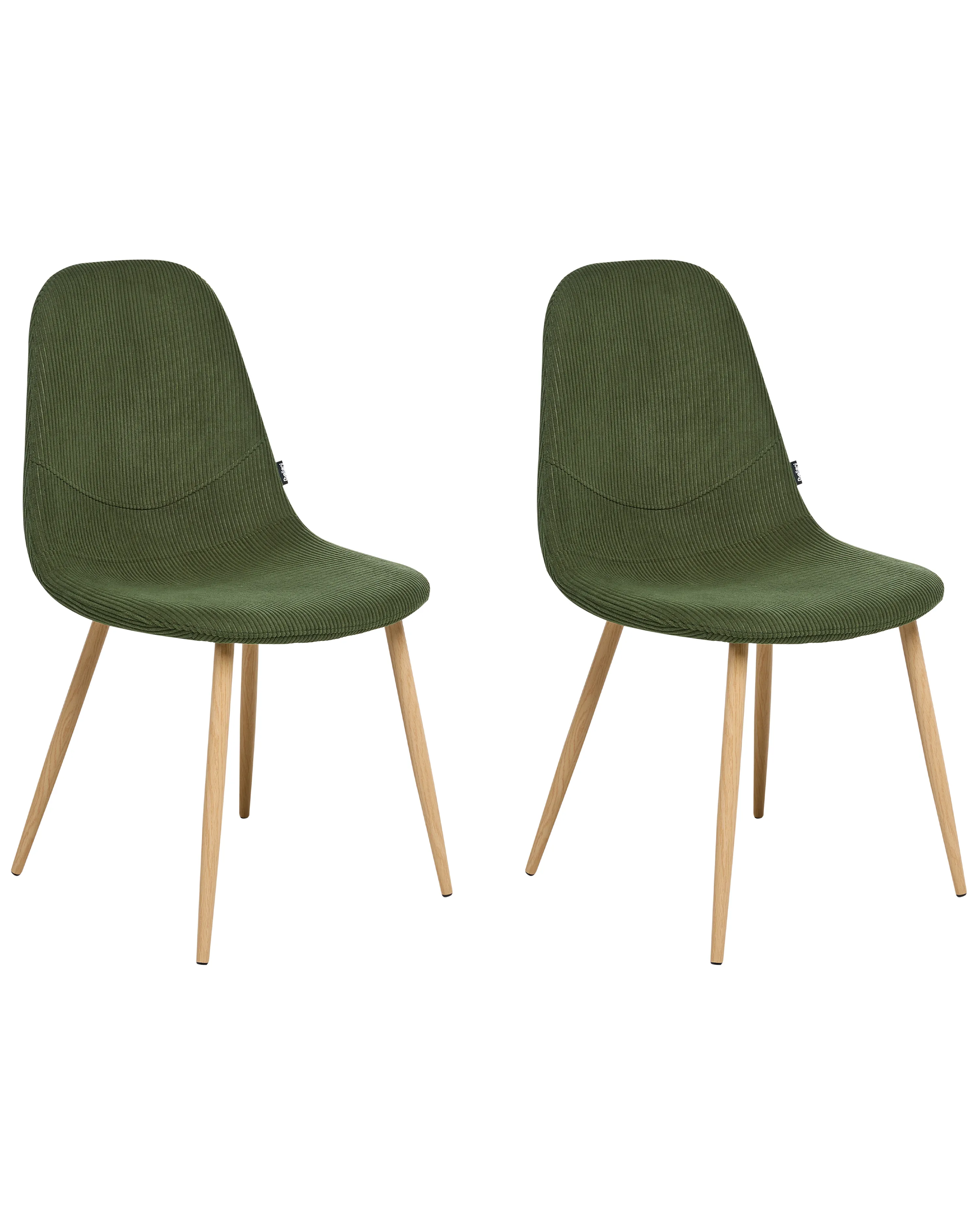 Set van 2 eetkamerstoelen HILDEN Corduroy Groen